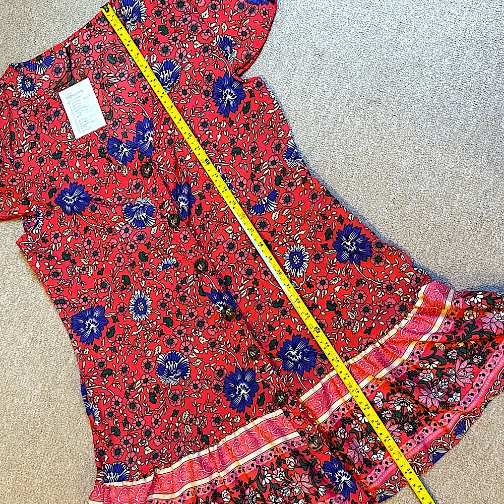 NEW Floral Button-Down Dress, size L - large, lightweight, summer new with tags - Picture 9 of 11